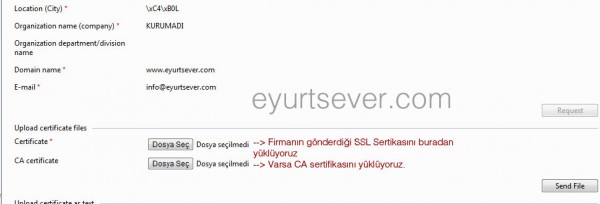 Plesk SSL sertifikası yüklemek