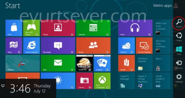 windows 8 başlat menüsü